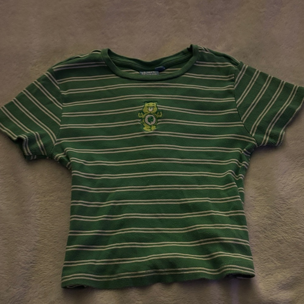 Care Bears Green and White Striped Tee